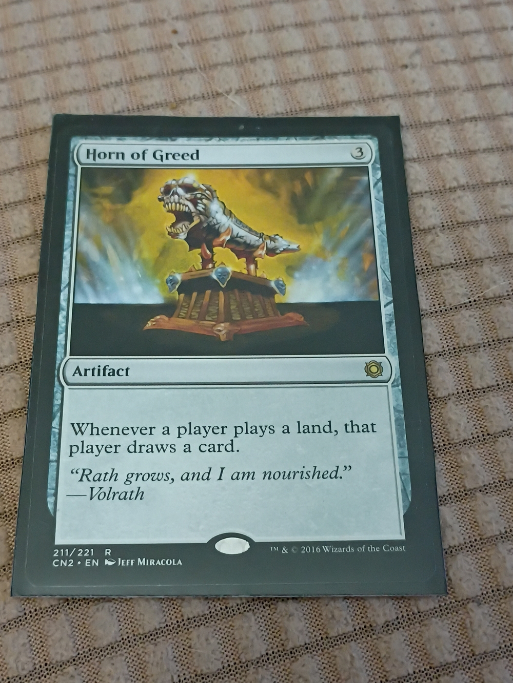 Horn of Greed Magic: The Gathering Card - White Artwork